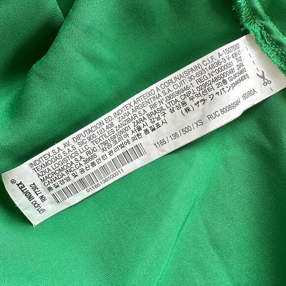 Zara Satin Effect Mini Green Dress Size XS - Picture 10 of 16